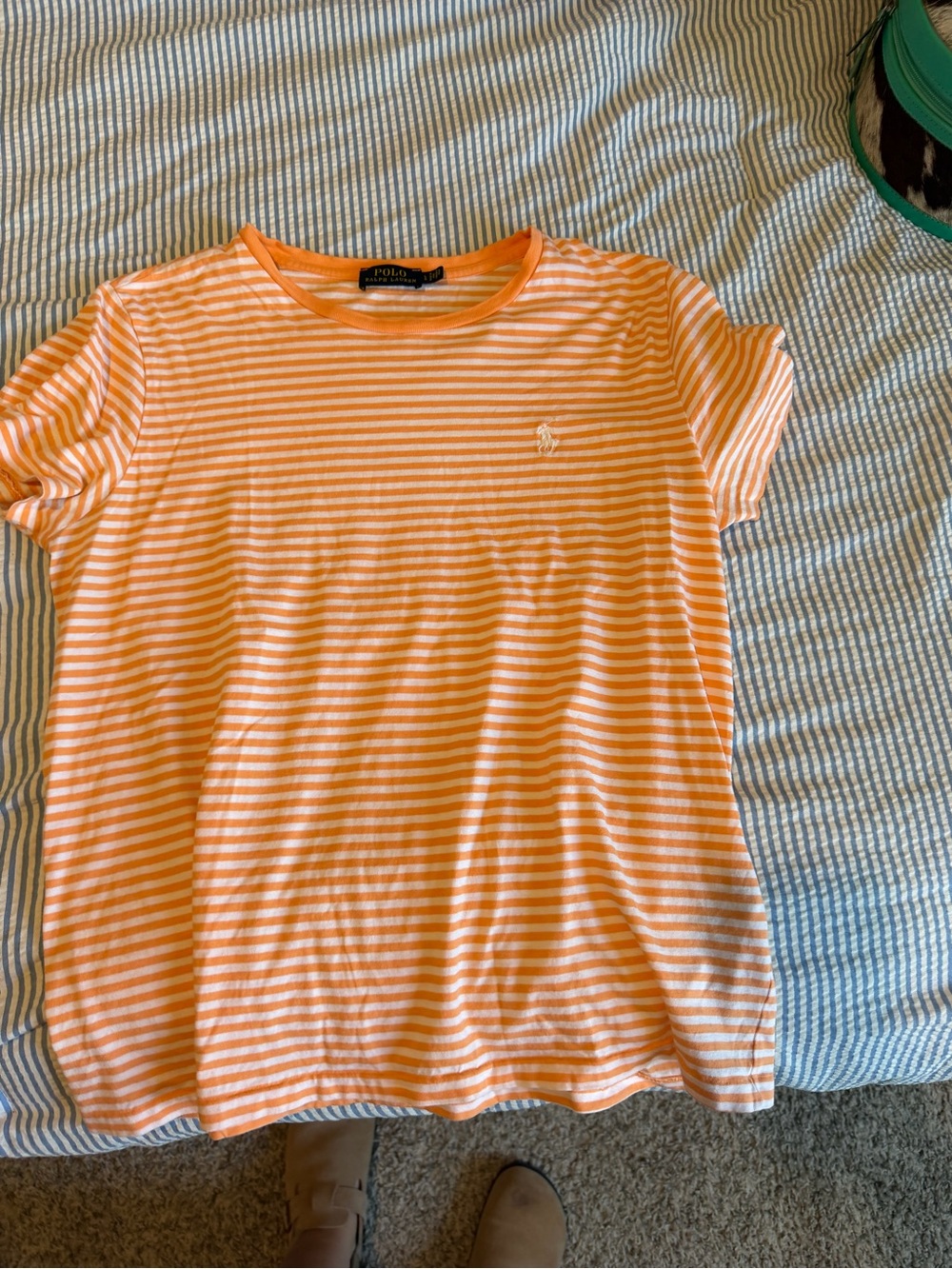 Polo by Ralph Lauren Orange & White  Stripe  Tee